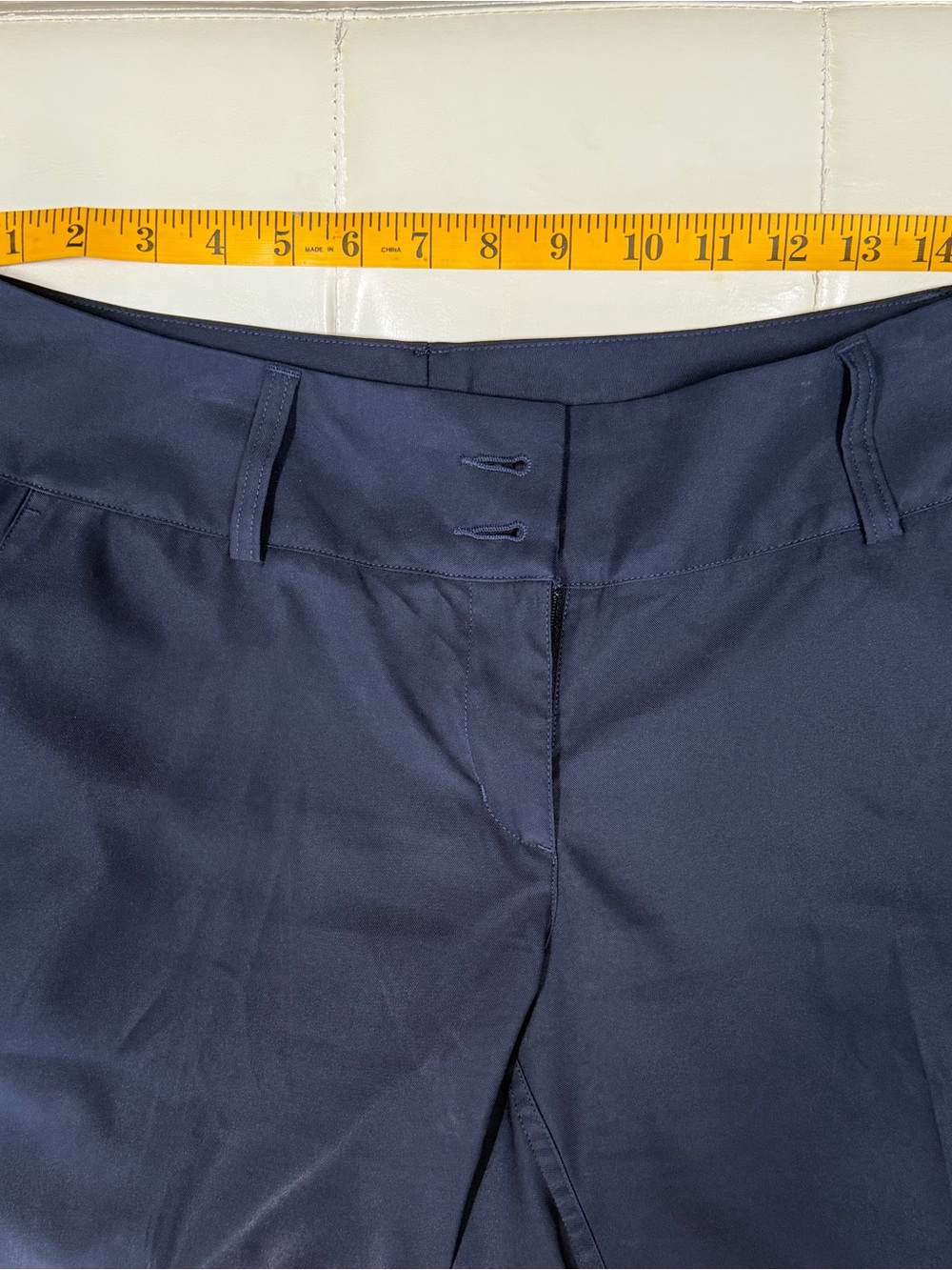 Addidas Women's Navy Flat Front Performance Shorts